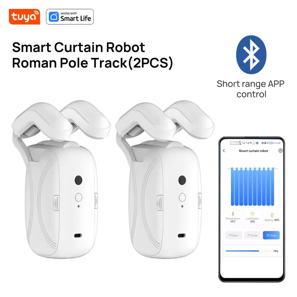 Oxigen Lux™   Smart Curtain Robot, Roman Rod Track, APP Control