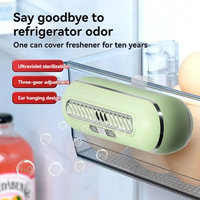 Oxigen Lux™ Odor Remover: Ozone purifier for refrigerators, kitchens, shoe cabinets; sterilizes and removes odors.