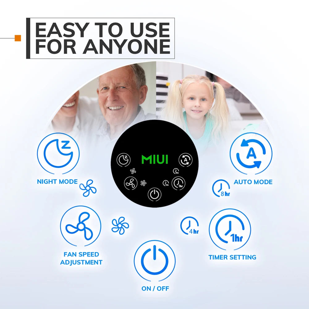 Oxigen Lux™ 2-in-1 Air Purifier with Humidifier Combo: Perfect for home use, ideal for allergies, pet hair, smokers, and bedrooms. Features H13 True HEPA Filter for superior air quality.