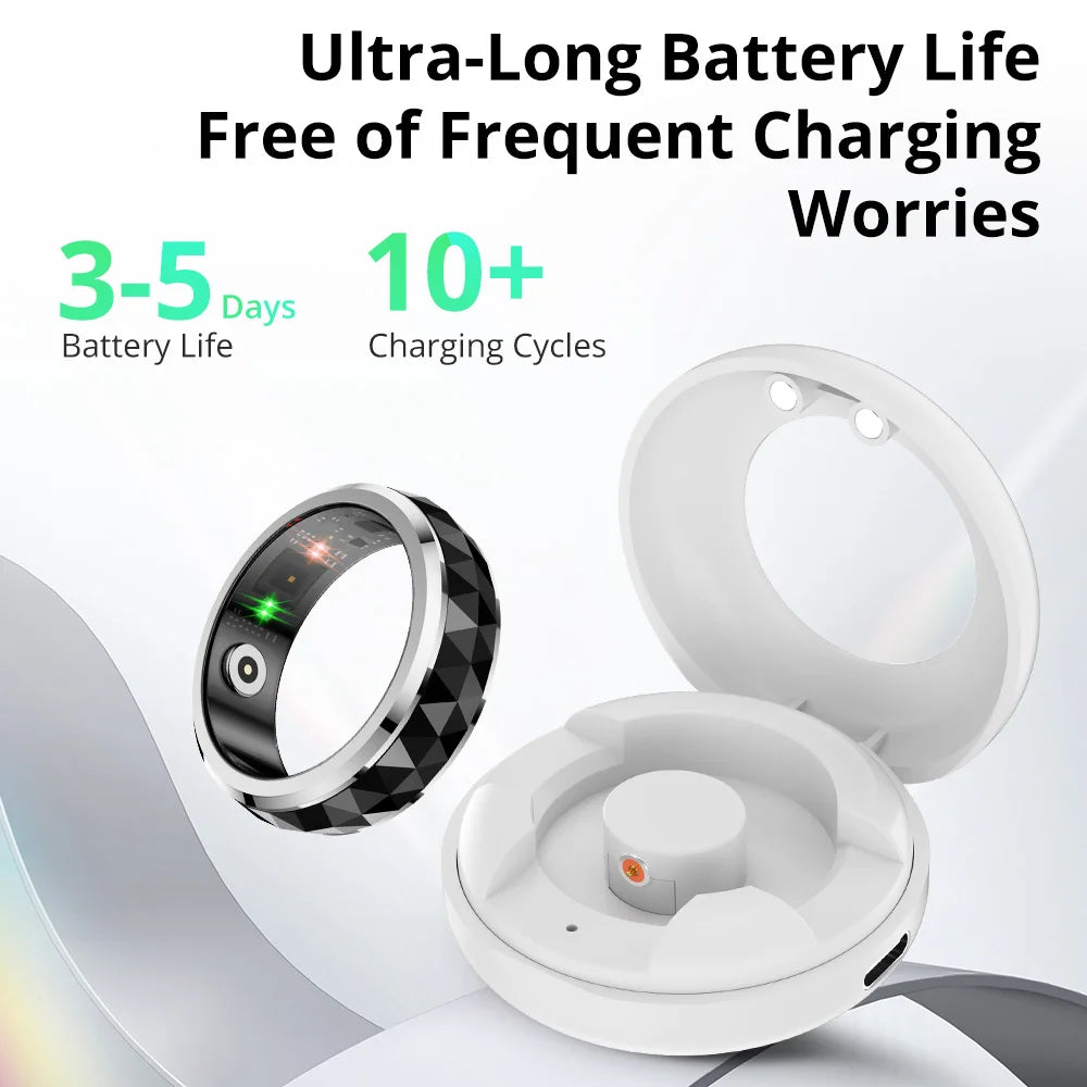 Oxigen Lux™ R11 – Smart Spinner Ring with Sleep & Activity Tracking (Charging Case Included)