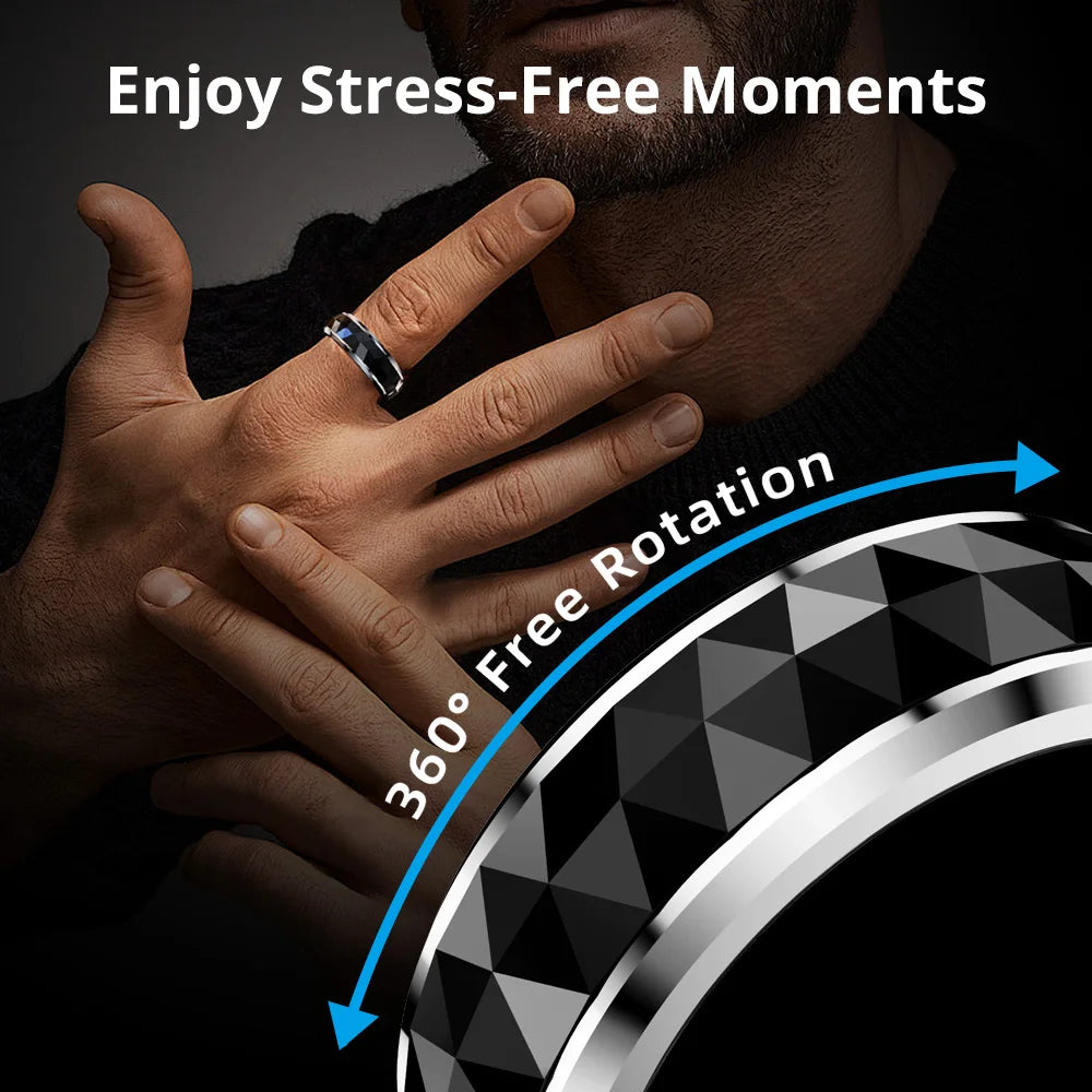 Oxigen Lux™ R11 – Smart Spinner Ring with Sleep & Activity Tracking (Charging Case Included)