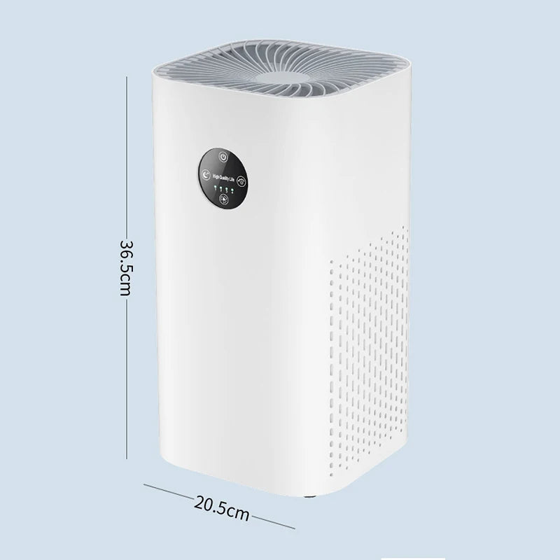 Oxigen Lux™ Air Purifier: High-performance air purifier for 180㎡, featuring negative ions, dust removal, pet hair, odor, formaldehyde, and bacteria elimination.