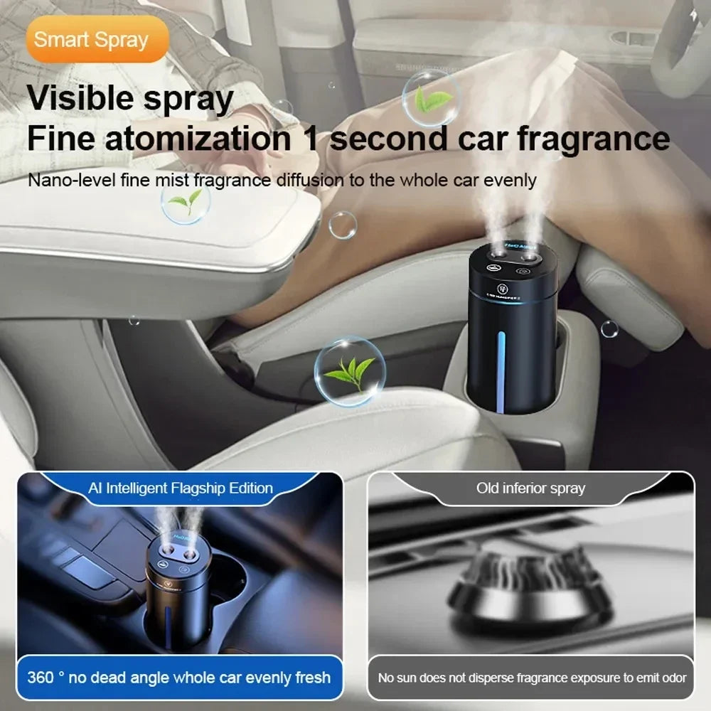 Oxigen Lux™ Car Air Freshener & USB Aroma Humidifier: Mini essential oil diffuser for your car, USB rechargeable. Freshens the air and adds soothing aromas for a relaxing driving experience.